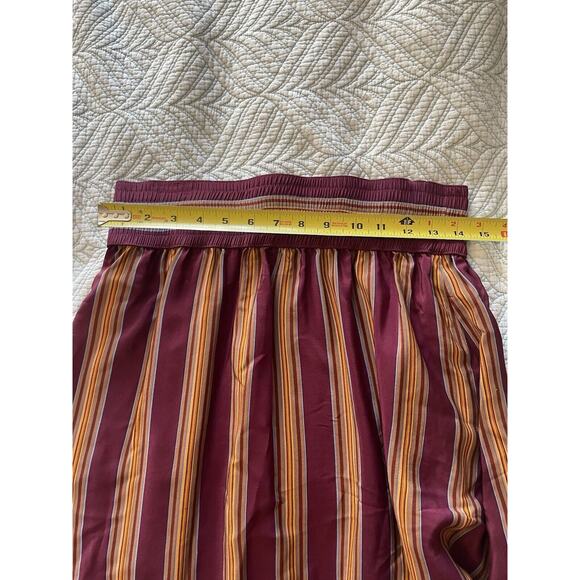 VTG Calvin Klein 100% Silk Stripped School Girl Pull On Mini Skirt Size 4 - Picture 8 of 11